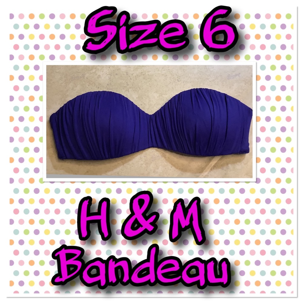 H&M Bandeau Molded cups Purple SZ 6 strapless top